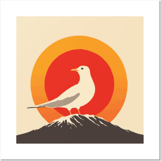 Japanese minimalist majestic seagull poster Posters and Art